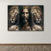 jesus with lions canvas poster wall art5232