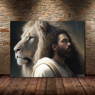 lion king jesus christian canvas poster wall art1812