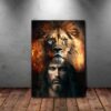 lion of judah god jesus and lion canvas poster wall art7101