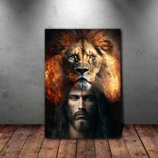 lion of judah god jesus and lion canvas poster wall art7101