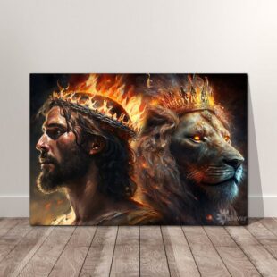 lion of judah jesus canvas poster wall art7763