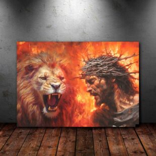 lions roar jesus grace lion of judah and jesus christ canvas poster wall art8417