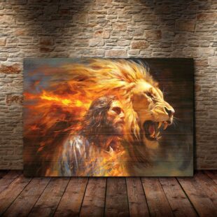 lions strength jesus guidance canvas art jesus christ and lion of judah canvas poster wall art0297