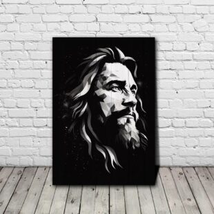 monogram portrait of jesus canvas poster wall art6346