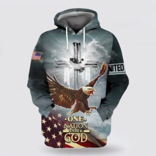 one nation under god american flag with jesus cross 3d hoodies for women men christmas gift6615