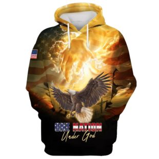 one nation under god american pride eagle hoodie 3d printed hoodie christmas gift8769