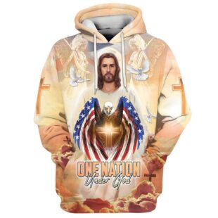 one nation under god hoodie jesus dove and angles hoodies jesus hoodie christmas gift1978