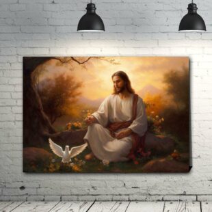 pretty dove drawing canvas poster wall art2149