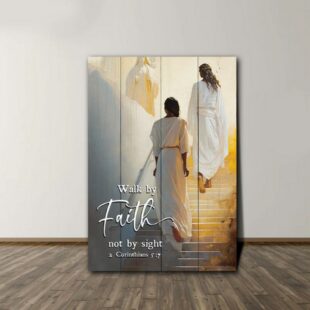 pretty woman walking with jesus to heaven god christ jesus canvas poster wall art6616