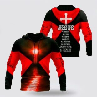 red black jesus is my lord my king my god 3d hoodies for women men christmas gift5588