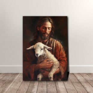 redeeming grace jesus and lamb canvas poster wall art5784