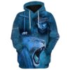 roaring blue lion and jesus faith over fear hoodie 3d printed hoodie christmas gift4664