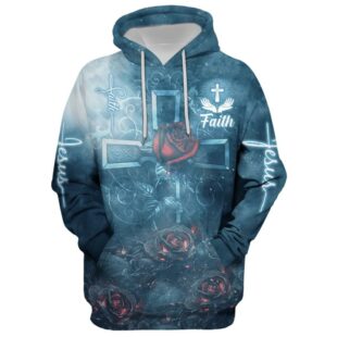 rose faith hoodie 3d printed hoodie christmas gift3277
