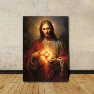 sacred heart of god canvas poster wall art2002