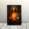 sacred heart of jesus canvas jesus the savior canvas poster wall art0422