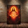 sacred heart of jesus canvas poster wall art9321