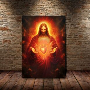 sacred heart of jesus canvas poster wall art9321