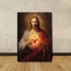 sacred heart of jesus god canvas poster wall art1136