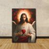 sacred of jesus catholic canvas poster wall art0584
