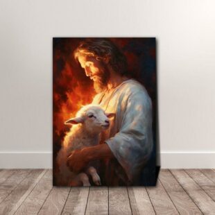 saviors love jesus christ and the lamb of god canvas poster wall art9085