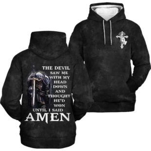 the devil saw me with my head down hoodies 3d printed hoodie christmas gift8413