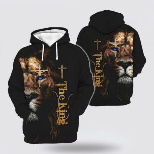 the king lion cross 3d hoodies for women men christmas gift2183