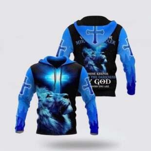 the king lion cross light blue 3d hoodies for women men christmas gift8406