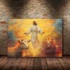 the lamb the lion the savior majestic canvas poster wall art8293