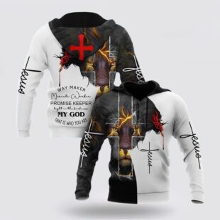 the lion cross way maker miracle worker promise keeper 3d hoodies christmas gift1604