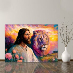the lion of judah jesus christ christian canvas poster wall art3917