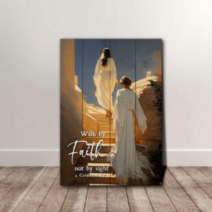walking with jesus to heaven canvas poster wall art0822
