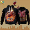 NBA Miami Heat Special Realistic Team Logo Design Hoodie