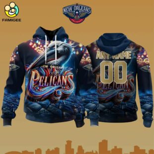 NBA New Orleans Pelicans Special Realistic Team Logo Design Hoodie