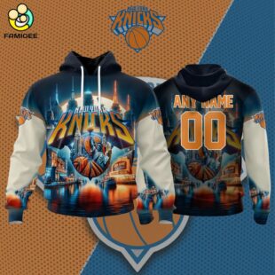 NBA New York Knicks Special Realistic Team Logo Design Hoodie