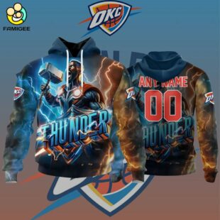 NBA Oklahoma City Thunder Special Realistic Team Logo Design Hoodie