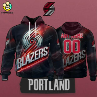 NBA Portland Trail Blazers Special Realistic Team Logo Design Hoodie