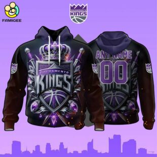 NBA Sacramento Kings Special Realistic Team Logo Design Hoodie