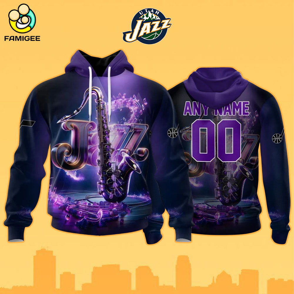 NBA Utah Jazz Special Realistic Team Logo Design Hoodie NBA Utah Jazz Special Realistic Team Logo Design Hoodie