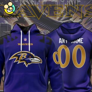 NFL Baltimore Ravens Specialized Design Personalized Letters 1 Hoodie