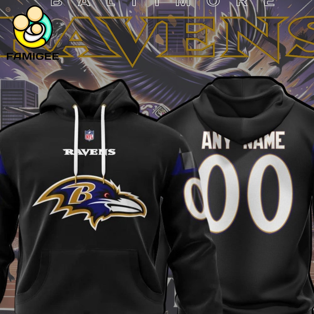 NFL Baltimore Ravens Specialized Design Personalized Letters Hoodie NFL Baltimore Ravens Specialized Design Personalized Letters Hoodie