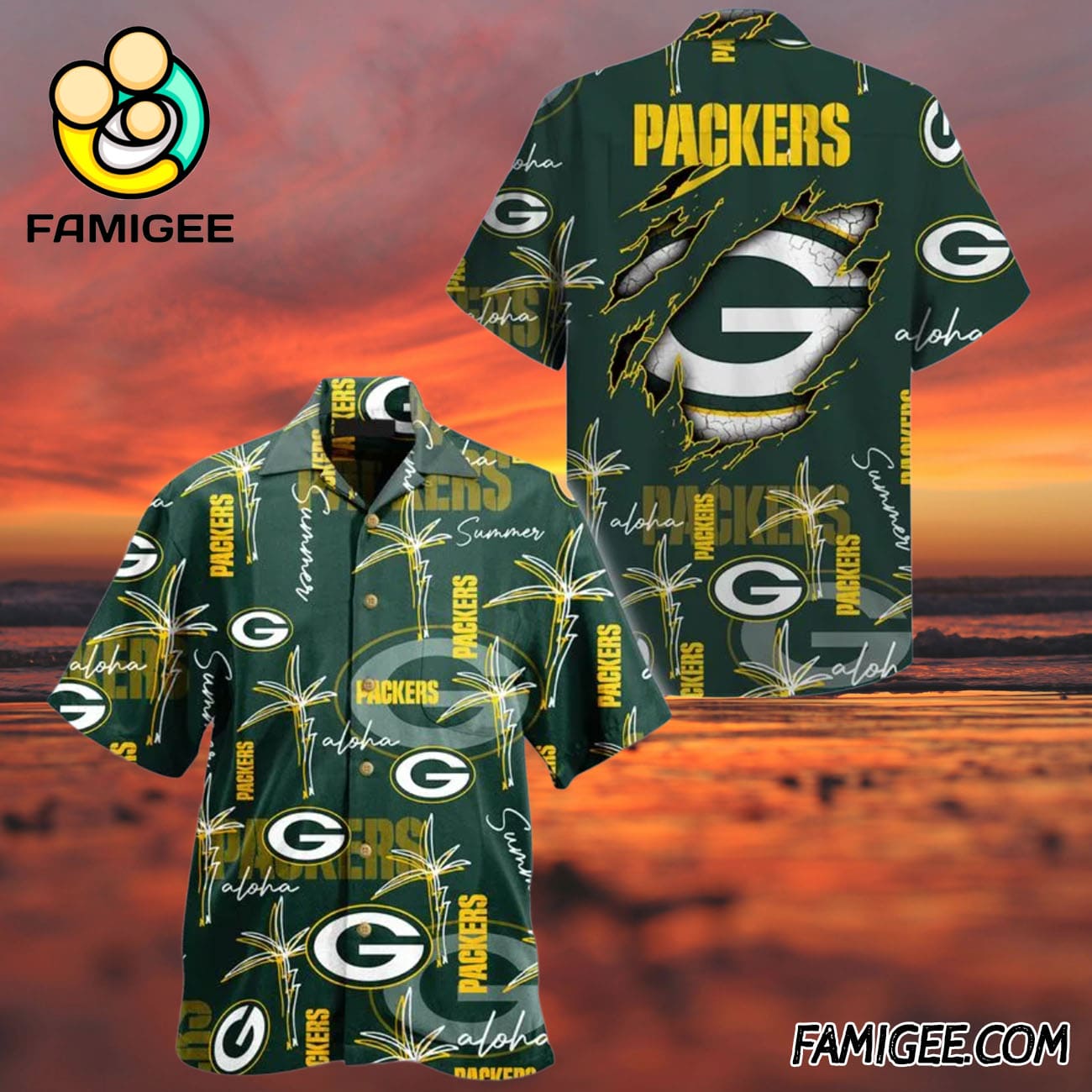 NFL Green Bay Packers Aloha Rip Hawaiian Shirt, Packers Aloha Shirt NFL Green Bay Packers Aloha Rip Hawaiian Shirt, Packers Aloha Shirt