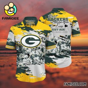 NFL Green Bay Packers Best Grandpa Floral Hawaiian Shirt Packers Aloha Shirt 3