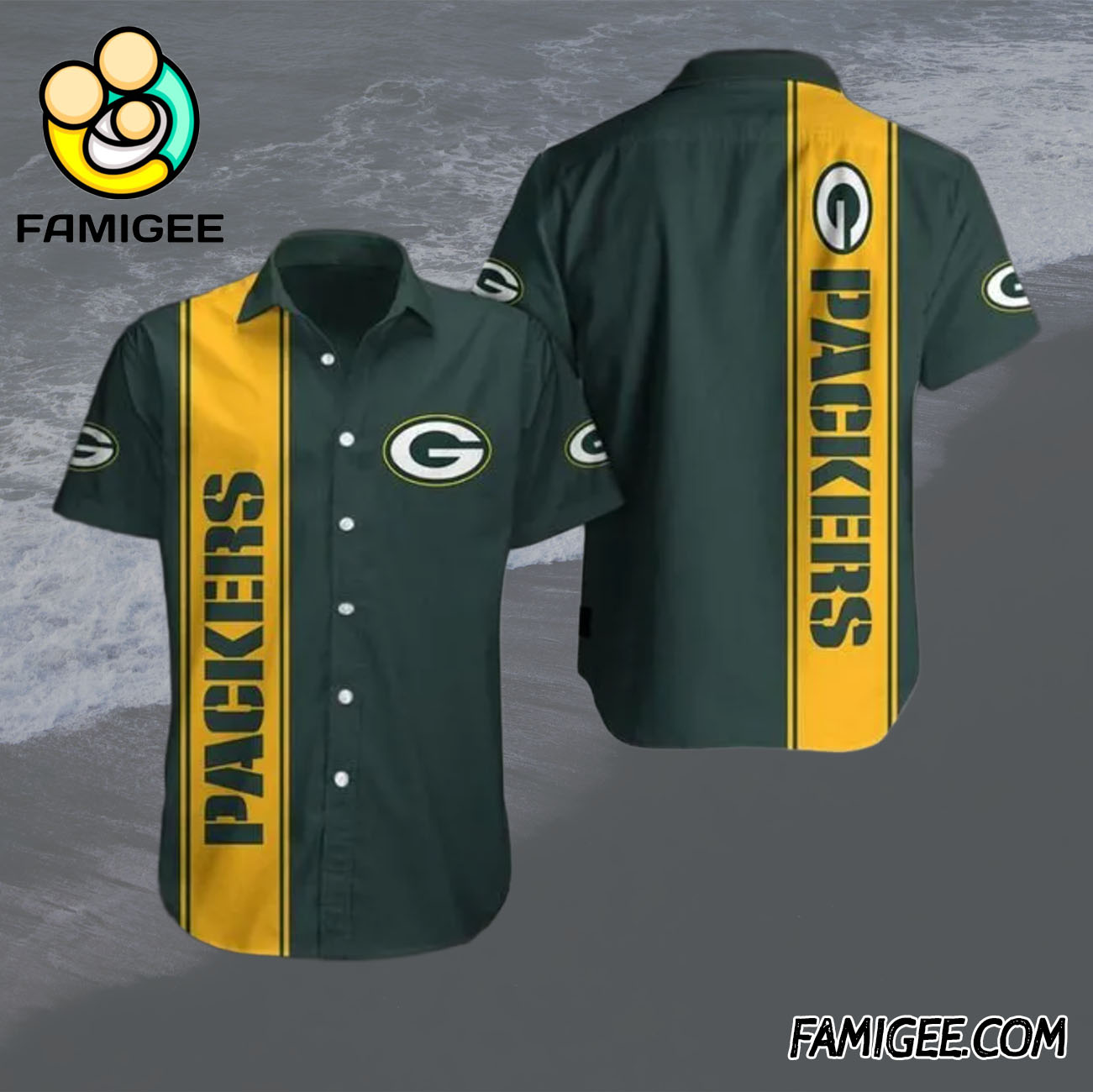 NFL Green Bay Packers Bold Stripes Hawaiian Shirt, Packers Aloha Shirt NFL Green Bay Packers Bold Stripes Hawaiian Shirt, Packers Aloha Shirt