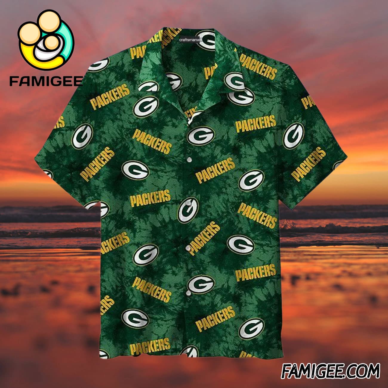 NFL Green Bay Packers Classic Pattern Hawaiian Shirt, Packers Aloha Shirt NFL Green Bay Packers Classic Pattern Hawaiian Shirt, Packers Aloha Shirt