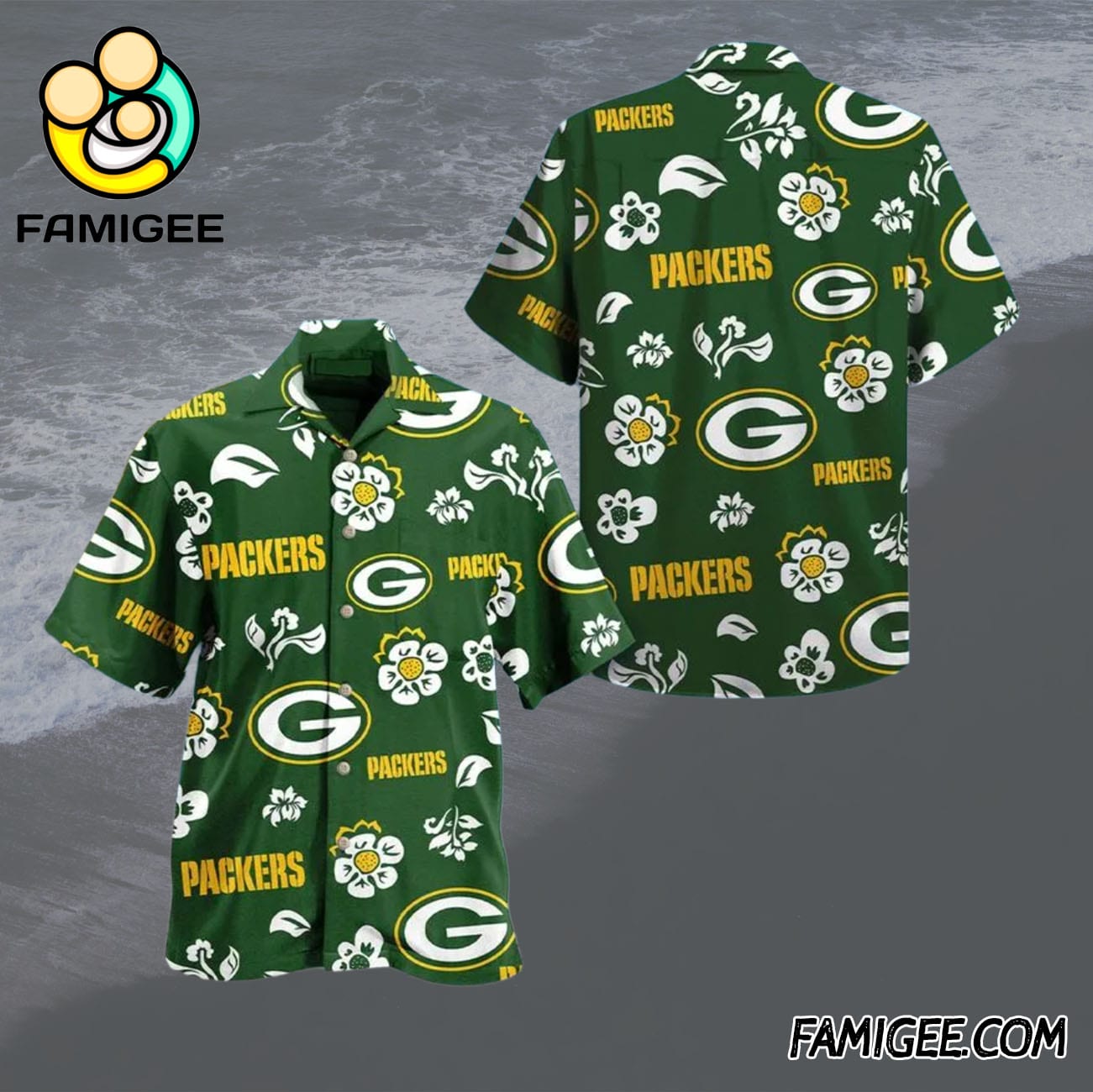 NFL Green Bay Packers Floral Fanfare Hawaiian Shirt, Packers Aloha Shirt NFL Green Bay Packers Floral Fanfare Hawaiian Shirt, Packers Aloha Shirt