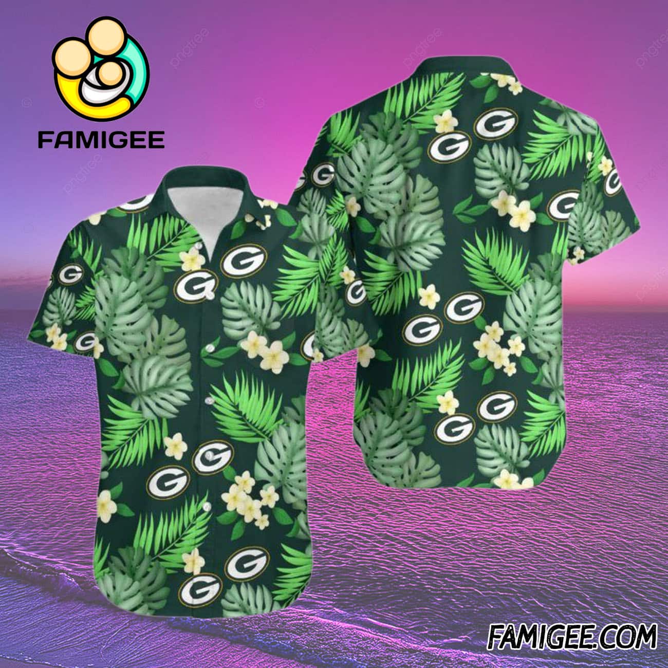 NFL Green Bay Packers Floral Fiesta Hawaiian Shirt, Packers Aloha Shirt NFL Green Bay Packers Floral Fiesta Hawaiian Shirt, Packers Aloha Shirt