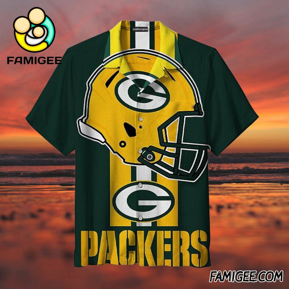 NFL Green Bay Packers Helmet Pride Hawaiian Shirt Packers Aloha Shirt 3