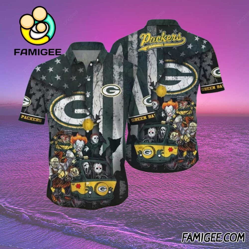 NFL Green Bay Packers Horror Ride Hawaiian Shirt Packers Aloha Shirt 2