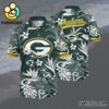 NFL Green Bay Packers Jungle Floral Hawaiian Shirt Packers Aloha Shirt 1