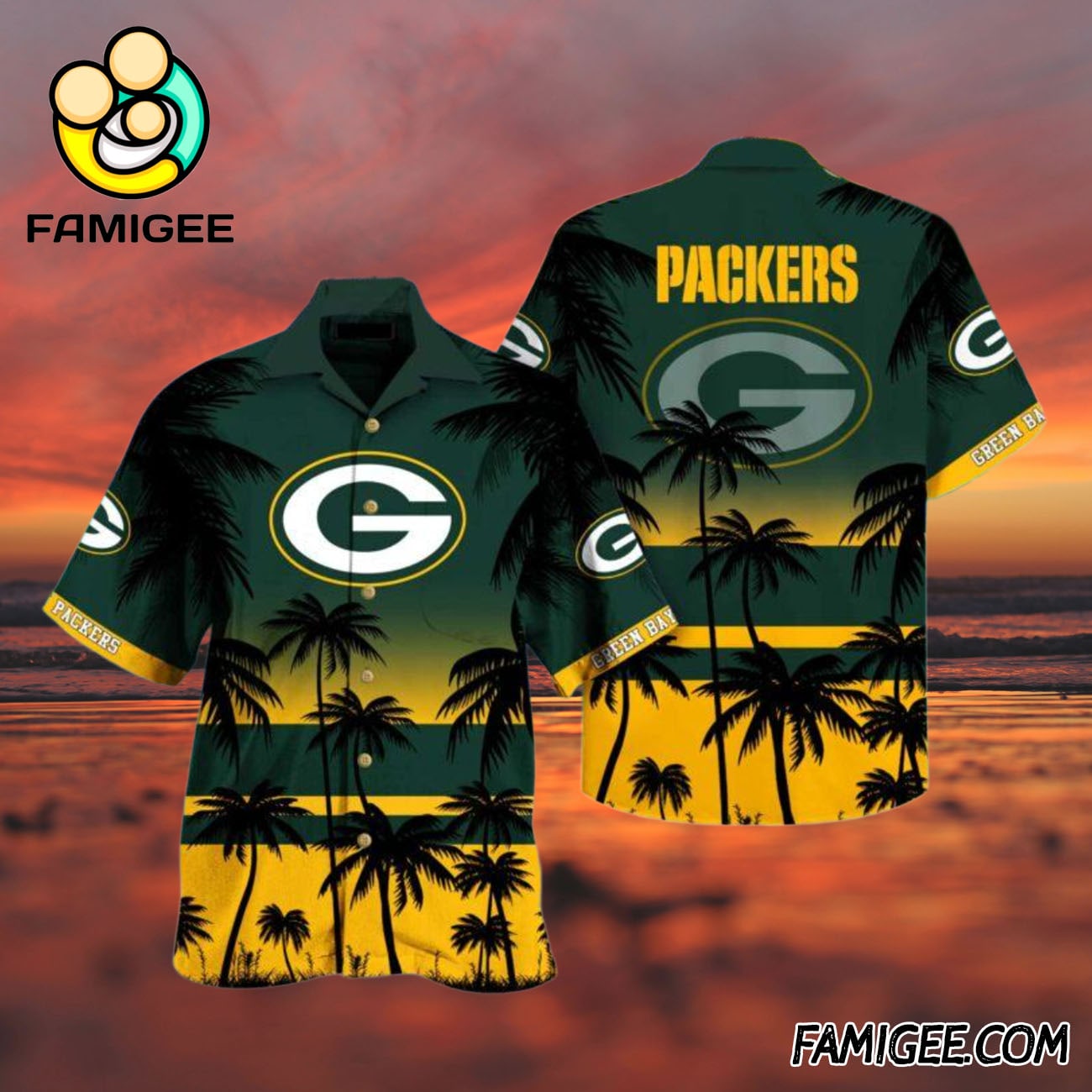 NFL Green Bay Packers Tropical Vibe Hawaiian Shirt, Packers Aloha Shirt NFL Green Bay Packers Tropical Vibe Hawaiian Shirt, Packers Aloha Shirt